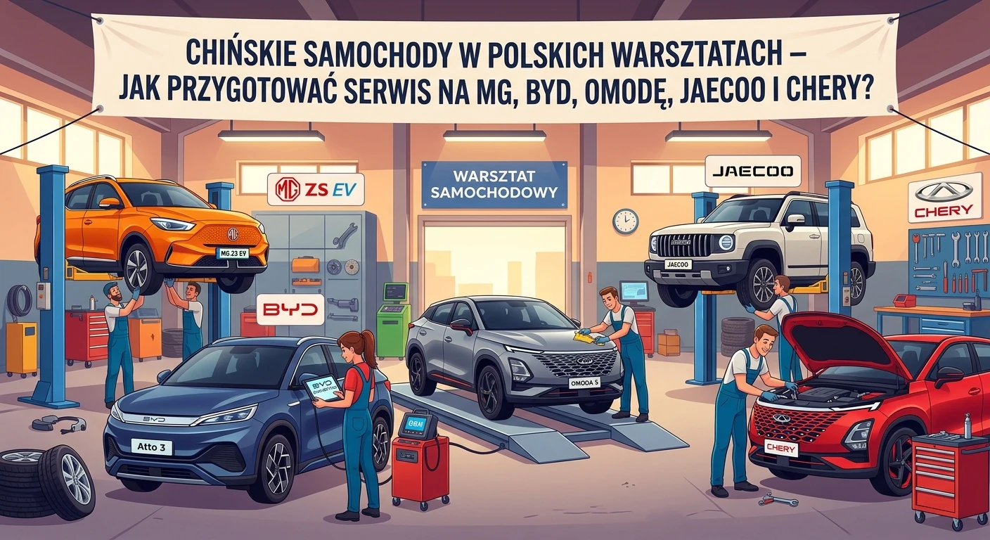 Chińskie samochody MG, BYD, Omoda, Jaecoo i Chery w niezależnym warsztacie samochodowym