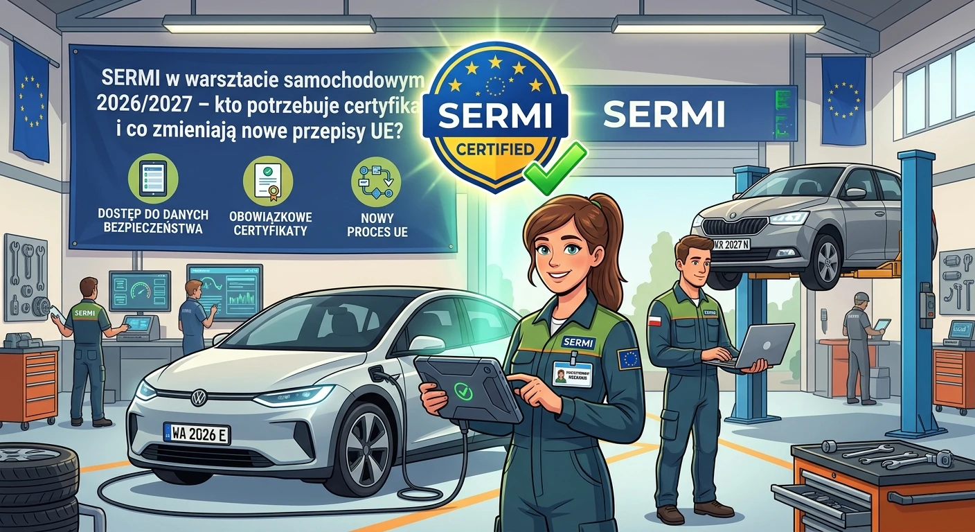 SERMI w warsztacie samochodowym – certyfikat, diagnostyka i dostęp do chronionych danych producenta w 2026 i 2027 roku